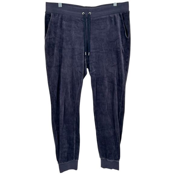 Women's Regal Blue Juicy Couture Velour Hoodie Sweatshirt and Joggers Set Sz L - Picture 6 of 11